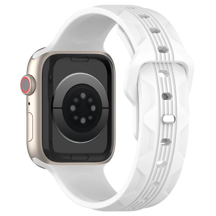 Vertical Grain Reverse Buckle Silicone Watch Band, Compatible with Apple Watch 46mm / 49mm / 45mm / 44mm