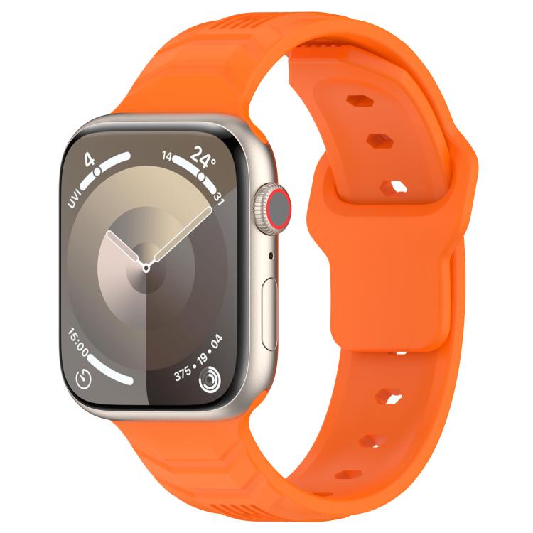 Vertical Grain Reverse Buckle Silicone Watch Band, Compatible with Apple Watch 46mm / 49mm / 45mm / 44mm