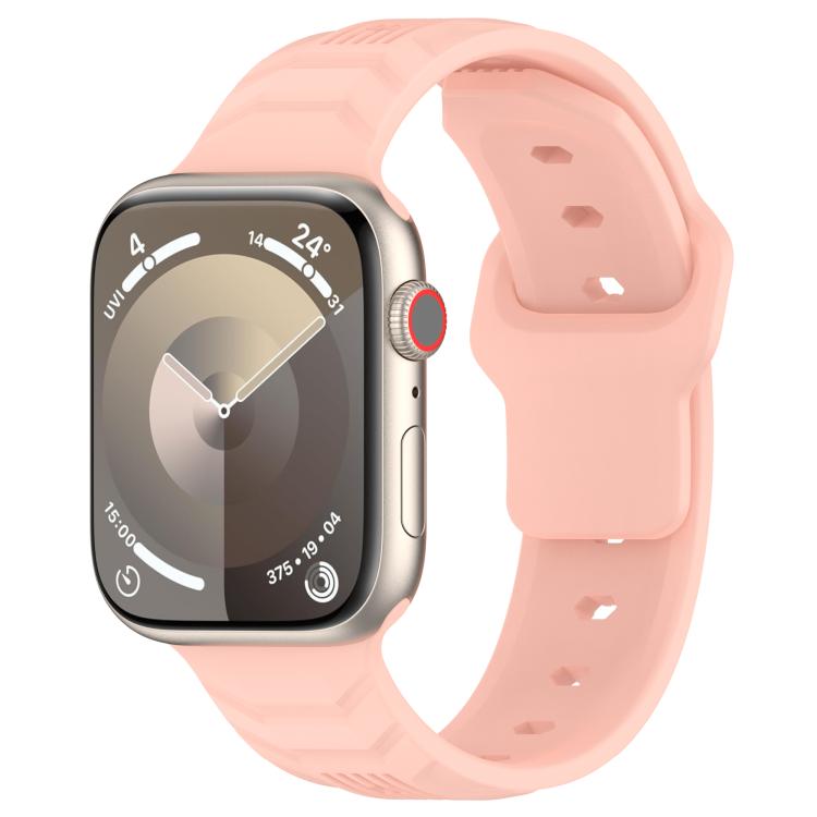 Vertical Grain Reverse Buckle Silicone Watch Band, Compatible with Apple Watch 42mm / 41mm / 40mm / 38mm