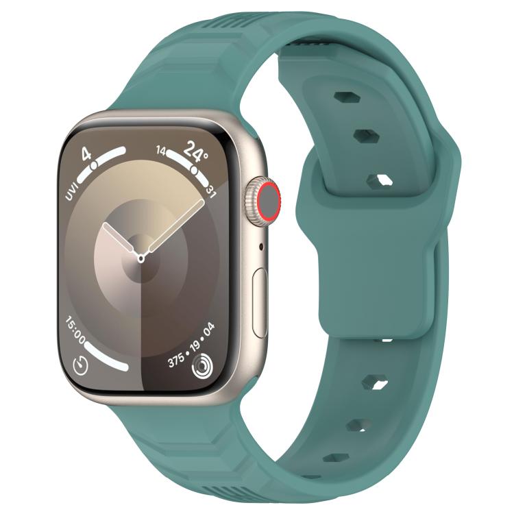 Vertical Grain Reverse Buckle Silicone Watch Band, Compatible with Apple Watch 42mm / 41mm / 40mm / 38mm