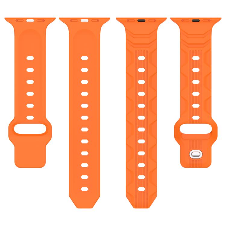Vertical Grain Reverse Buckle Silicone Watch Band, Compatible with Apple Watch 46mm / 49mm / 45mm / 44mm