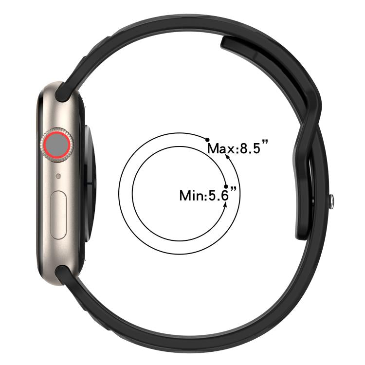 Vertical Grain Reverse Buckle Silicone Watch Band, Compatible with Apple Watch 42mm / 41mm / 40mm / 38mm