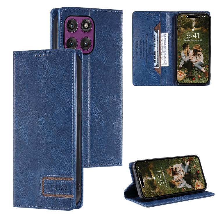 TTUDRCH RFID Retro Texture Magnetic Leather Phone Case, Compatible with Motorola Edge 60 Pro