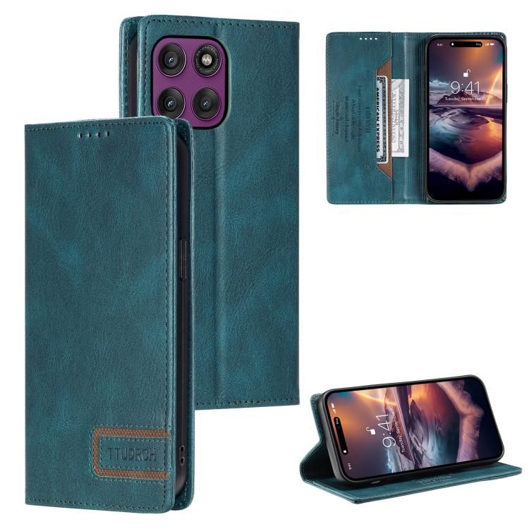 TTUDRCH RFID Retro Texture Magnetic Leather Phone Case, Compatible with Motorola Edge 60 Pro