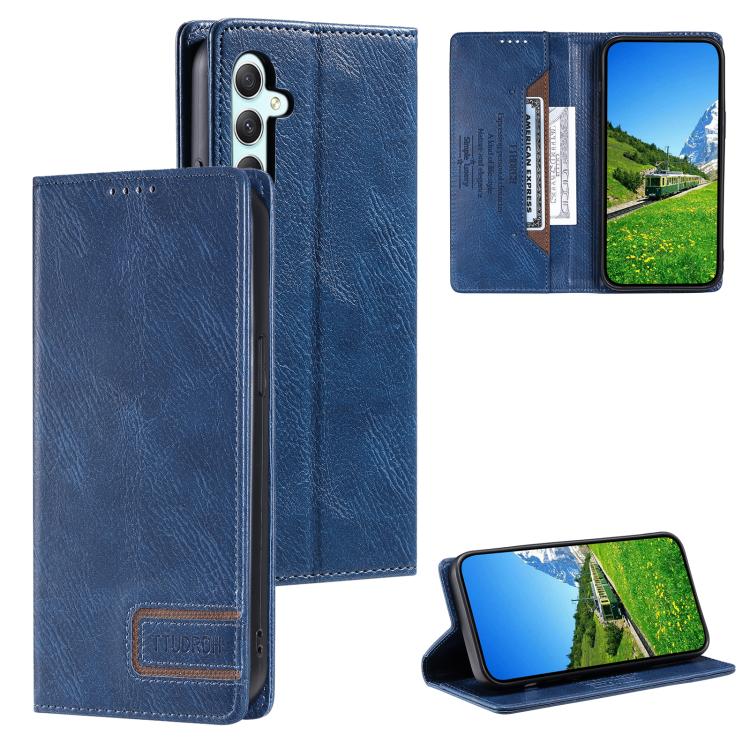 TTUDRCH RFID Retro Texture Magnetic Leather Phone Case, Compatible with Samsung Galaxy A17 5G