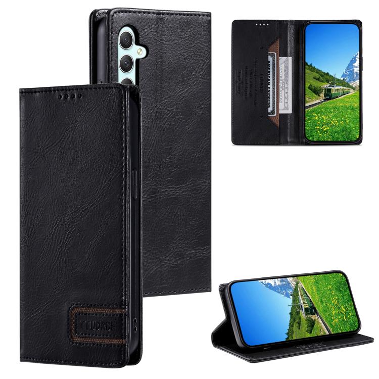 TTUDRCH RFID Retro Texture Magnetic Leather Phone Case, Compatible with Samsung Galaxy A17 5G