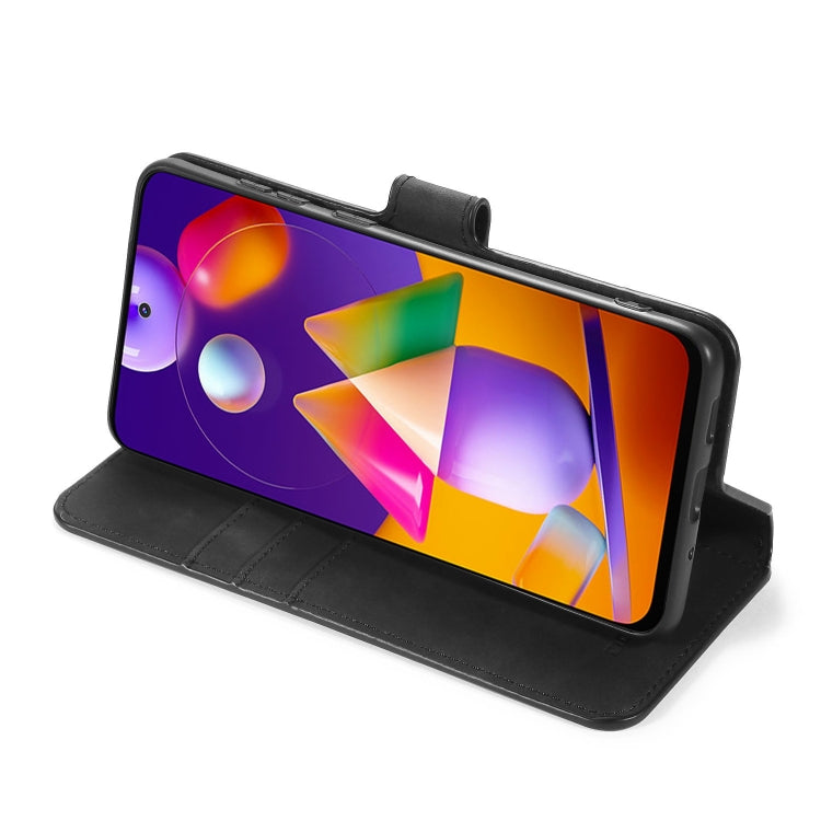 DG.MING Retro Oil Side Horizontal Flip Case with Holder & Card Slots & Wallet, Compatible with Samsung Galaxy M31s