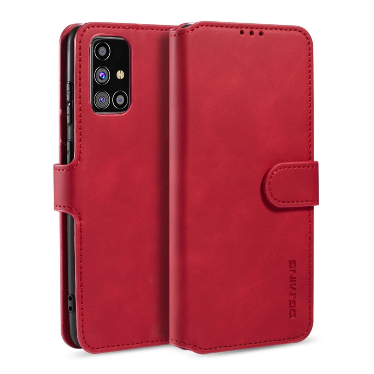 DG.MING Retro Oil Side Horizontal Flip Case with Holder & Card Slots & Wallet, Compatible with Samsung Galaxy M31s