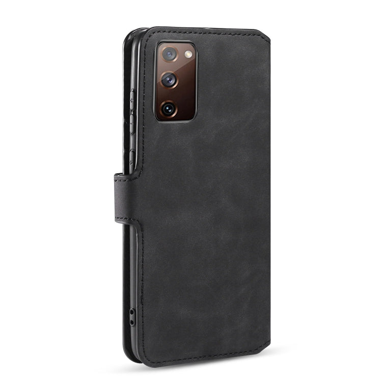 DG.MING Retro Oil Side Horizontal Flip Case with Holder & Card Slots & Wallet, Compatible with Samsung Galaxy S20 FE