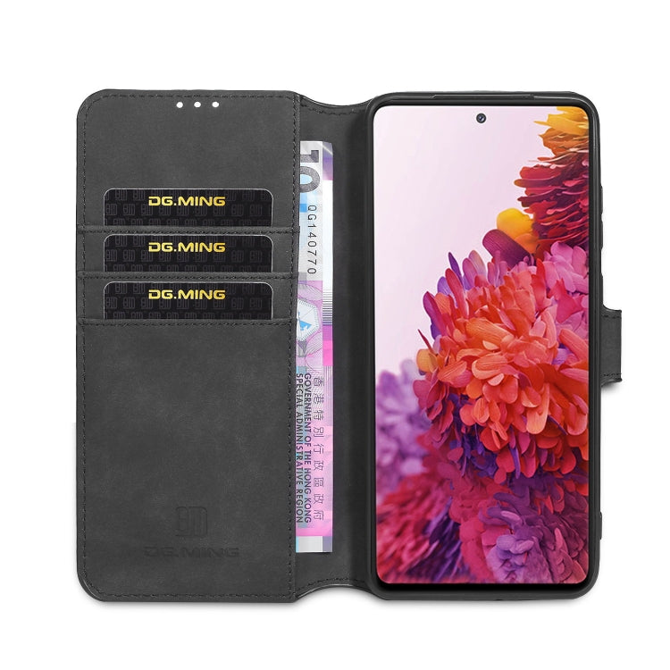 DG.MING Retro Oil Side Horizontal Flip Case with Holder & Card Slots & Wallet, Compatible with Samsung Galaxy S20 FE
