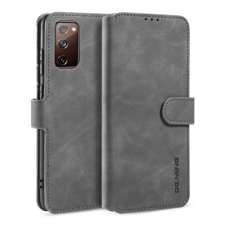 DG.MING Retro Oil Side Horizontal Flip Case with Holder & Card Slots & Wallet, Compatible with Samsung Galaxy S20 FE