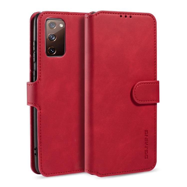 DG.MING Retro Oil Side Horizontal Flip Case with Holder & Card Slots & Wallet, Compatible with Samsung Galaxy S20 FE