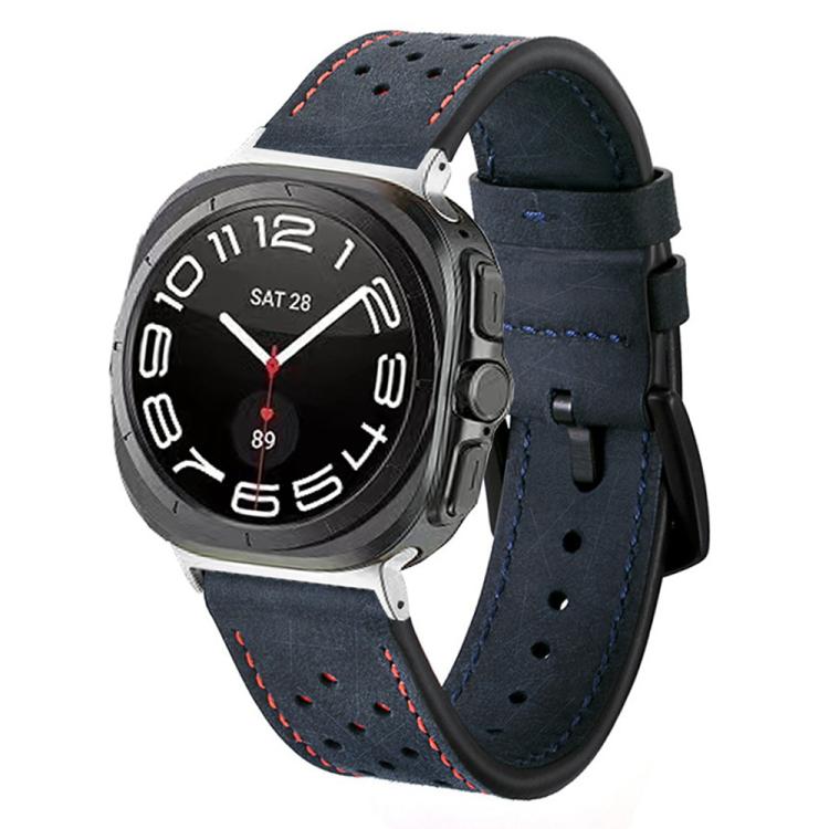 Hole Retro Leather Watch Band, Compatible with Samsung Galaxy Watch Ultra 47mm / Ultra 2025