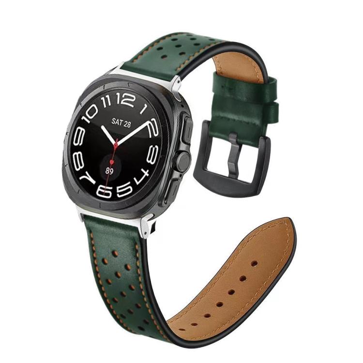 Hole Retro Leather Watch Band, Compatible with Samsung Galaxy Watch Ultra 47mm / Ultra 2025