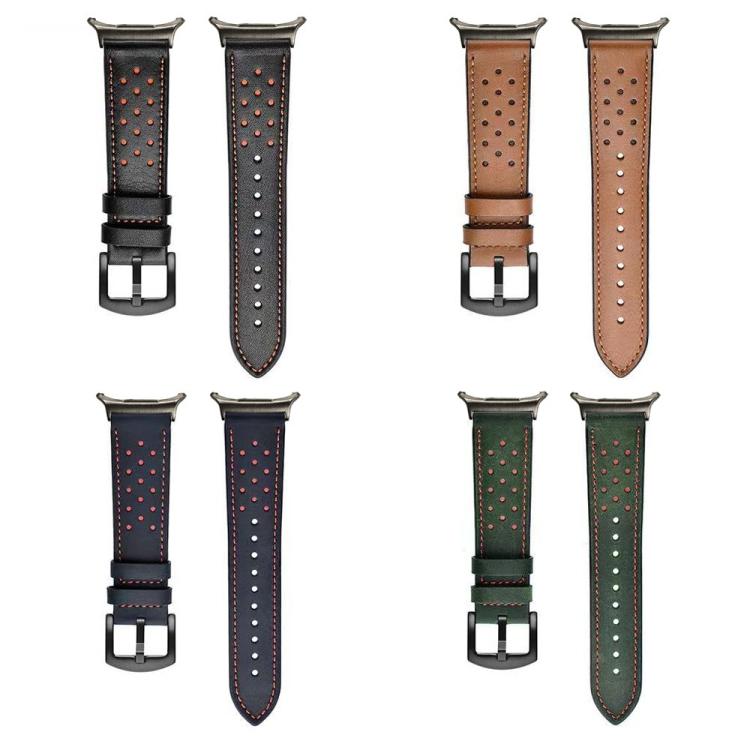 Hole Retro Leather Watch Band, Compatible with Samsung Galaxy Watch Ultra 47mm / Ultra 2025