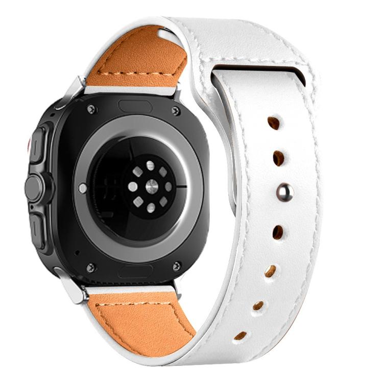 Rivet Reverse Buckle Leather Watch Band, Compatible with Samsung Galaxy Watch Ultra 47mm / Ultra 2025