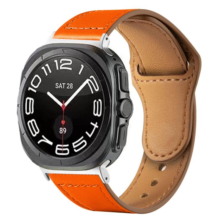 Rivet Reverse Buckle Leather Watch Band, Compatible with Samsung Galaxy Watch Ultra 47mm / Ultra 2025