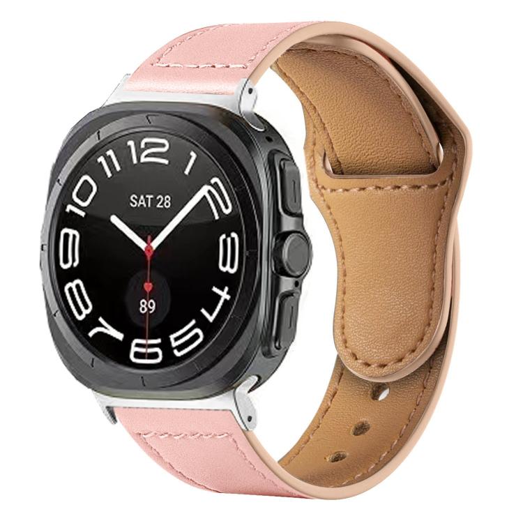 Rivet Reverse Buckle Leather Watch Band, Compatible with Samsung Galaxy Watch Ultra 47mm / Ultra 2025