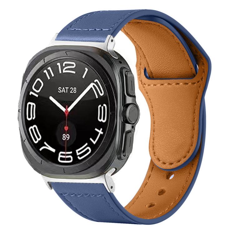 Rivet Reverse Buckle Leather Watch Band, Compatible with Samsung Galaxy Watch Ultra 47mm / Ultra 2025