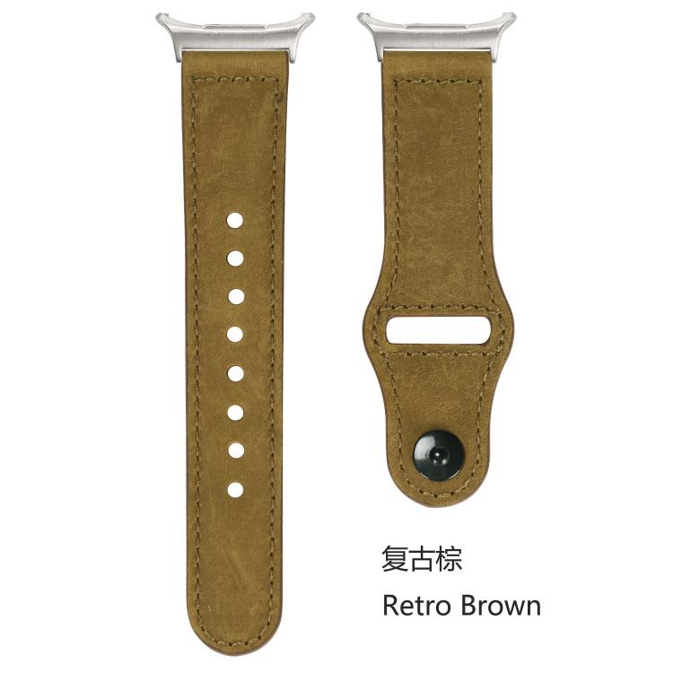 Rivet Reverse Buckle Leather Watch Band, Compatible with Samsung Galaxy Watch Ultra 47mm / Ultra 2025