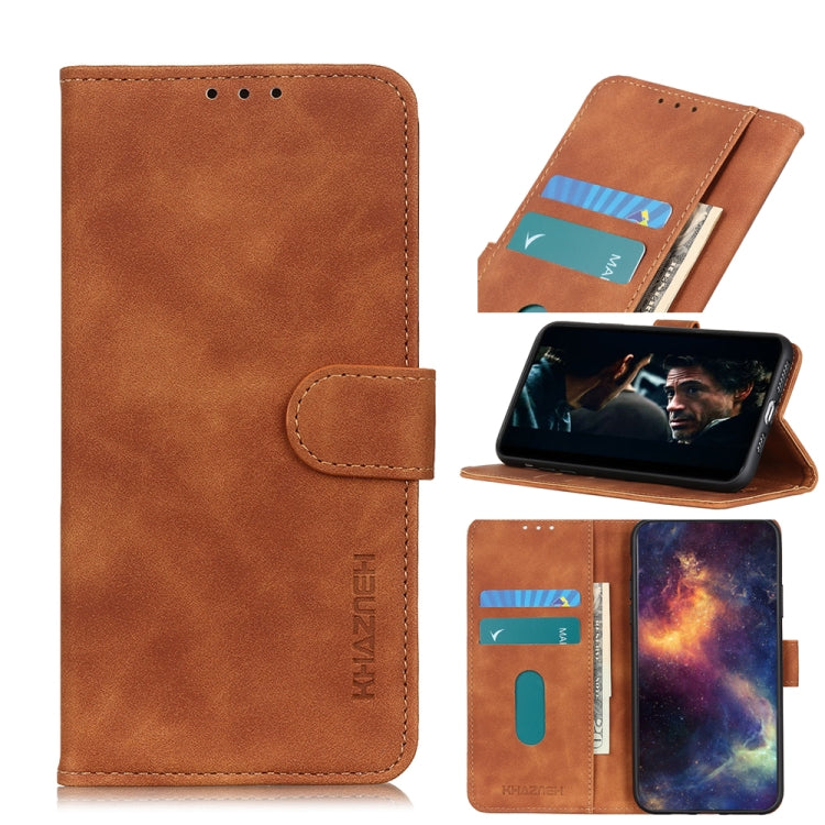 KHAZNEH Retro Texture PU + TPU Horizontal Flip Leather Case with Holder & Card Slots & Wallet, Compatible with Xiaomi Poco X3 NFC