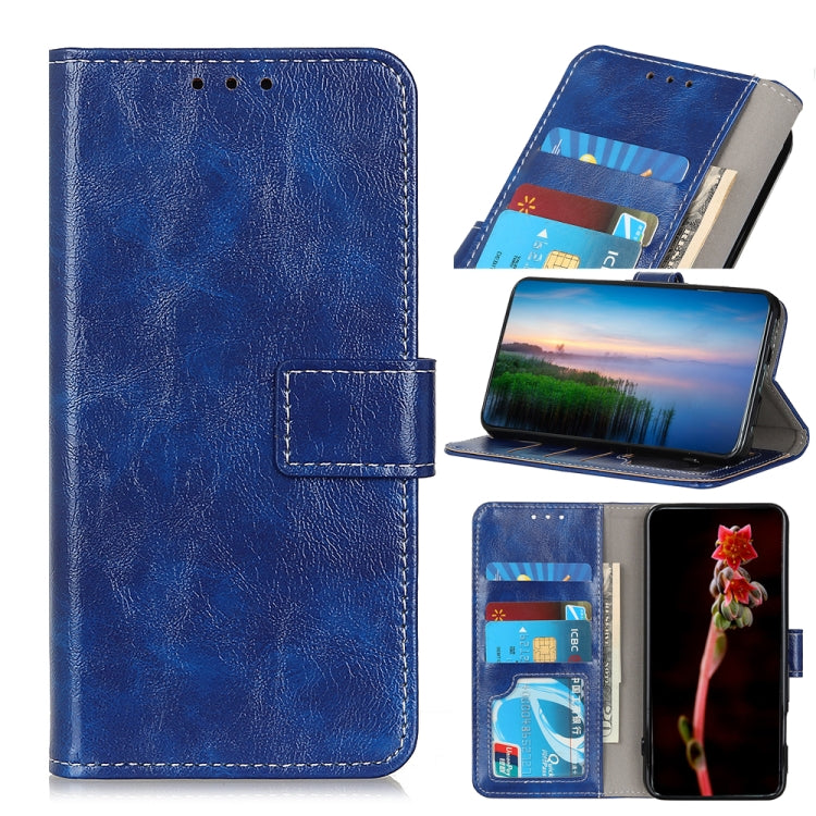 Retro Crazy Horse Texture Horizontal Flip Leather Case with Holder & Card Slots & Photo Frame & Wallet, Compatible with OPPO Reno4 5G
