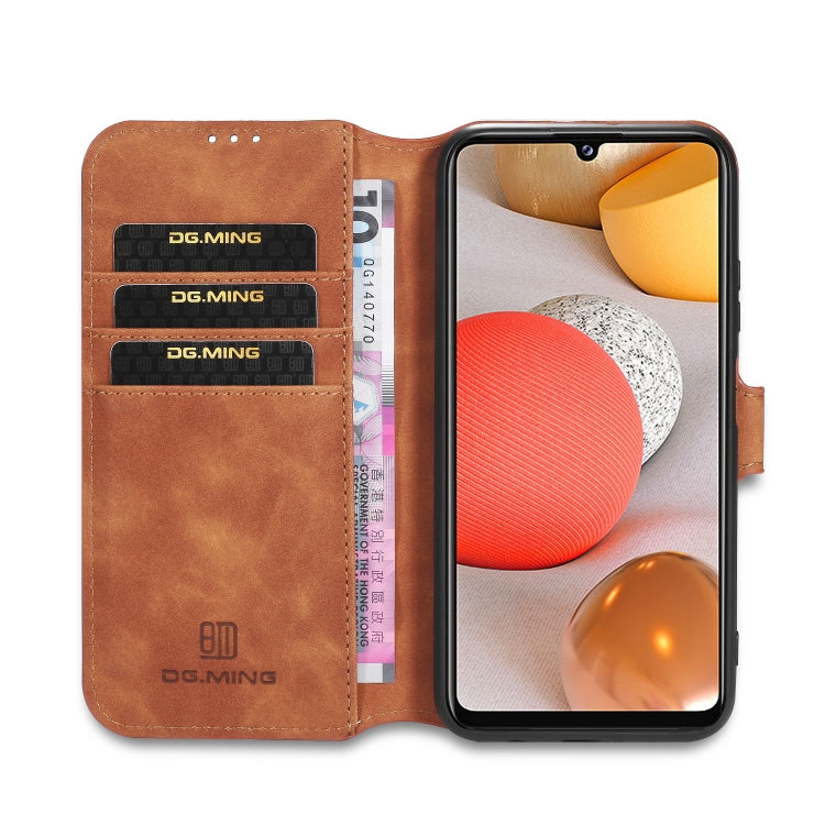 DG.MING Retro Oil Side Horizontal Flip Protective Case, Compatible with Samsung Galaxy A42 5G