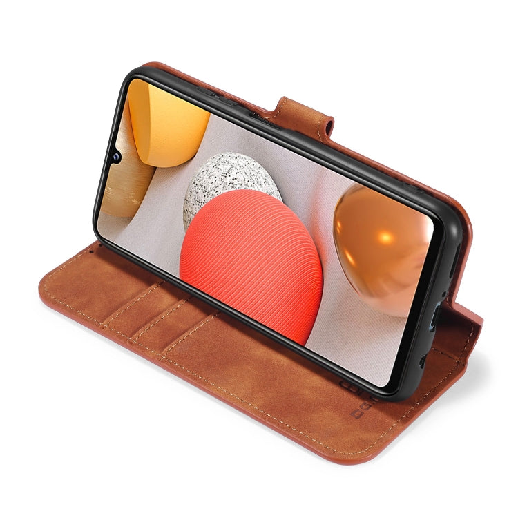 DG.MING Retro Oil Side Horizontal Flip Protective Case, Compatible with Samsung Galaxy A42 5G