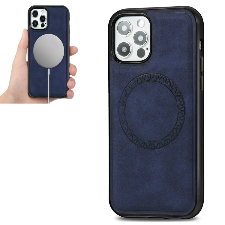 Retro Business Round Embossing Magnetic PU + TPU Protective Case