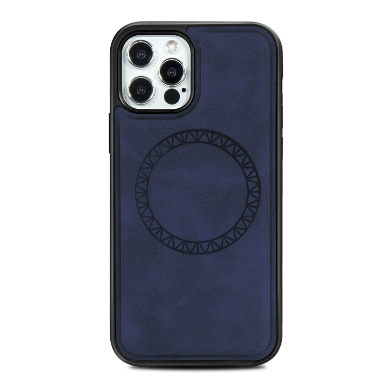 Retro Business Round Embossing Magnetic PU + TPU Protective Case
