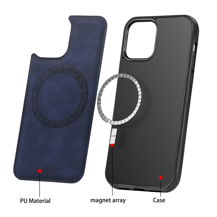 Retro Business Round Embossing Magnetic PU + TPU Protective Case