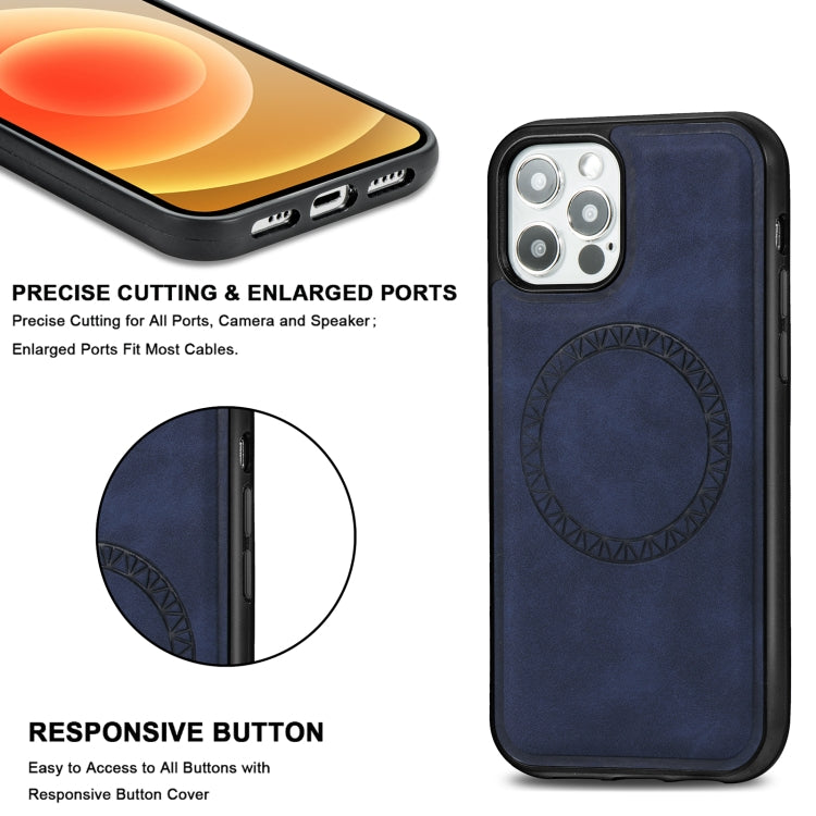 Retro Business Round Embossing Magnetic PU + TPU Protective Case