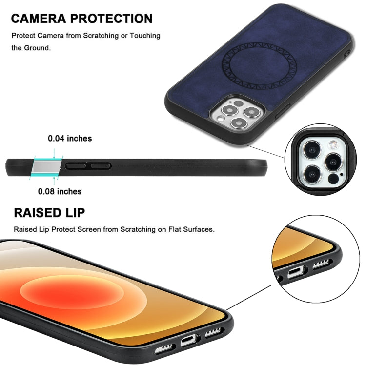 Retro Business Round Embossing Magnetic PU + TPU Protective Case