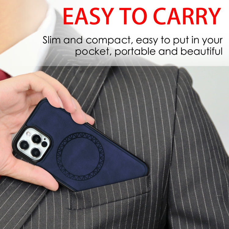 Retro Business Round Embossing Magnetic PU + TPU Protective Case