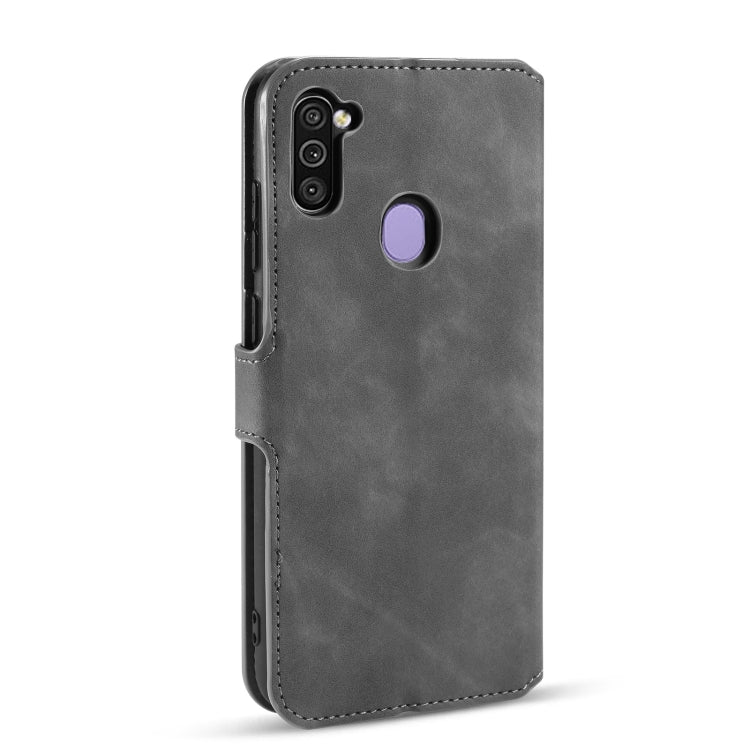 DG.MING Retro Oil Side Horizontal Flip Case with Holder & Card Slots & Wallet, Compatible with Samsung Galaxy M11 / A11 (EU Version)