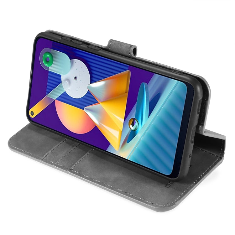 DG.MING Retro Oil Side Horizontal Flip Case with Holder & Card Slots & Wallet, Compatible with Samsung Galaxy M11 / A11 (EU Version)