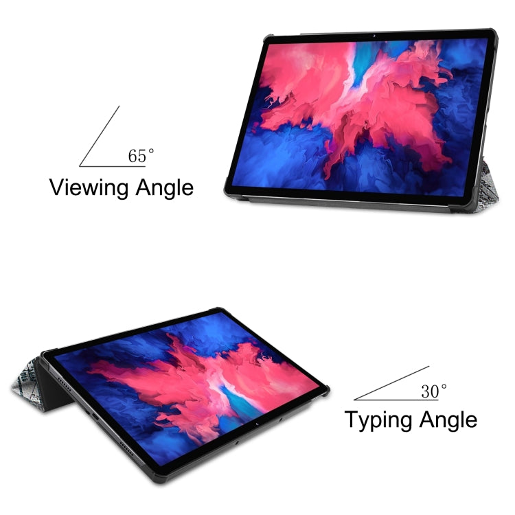Custer Painted 3-Fold Holder Smart Leather Tablet Case
