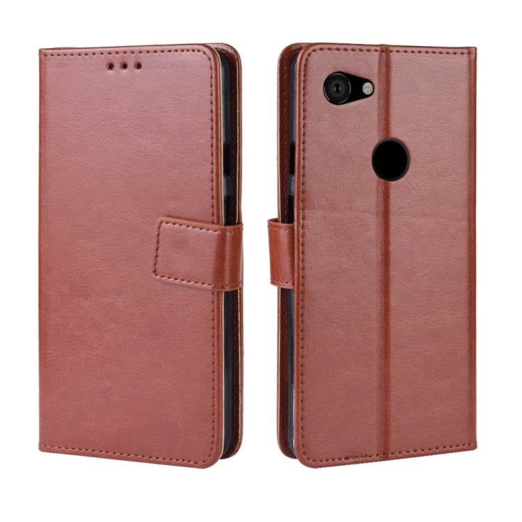 Retro Crazy Horse Texture Horizontal Flip Leather Case compatible with Google Pixel 3XL lite, with Holder & Card Slots & Photo Frame, Compatible with Google Pixel 3XL lite