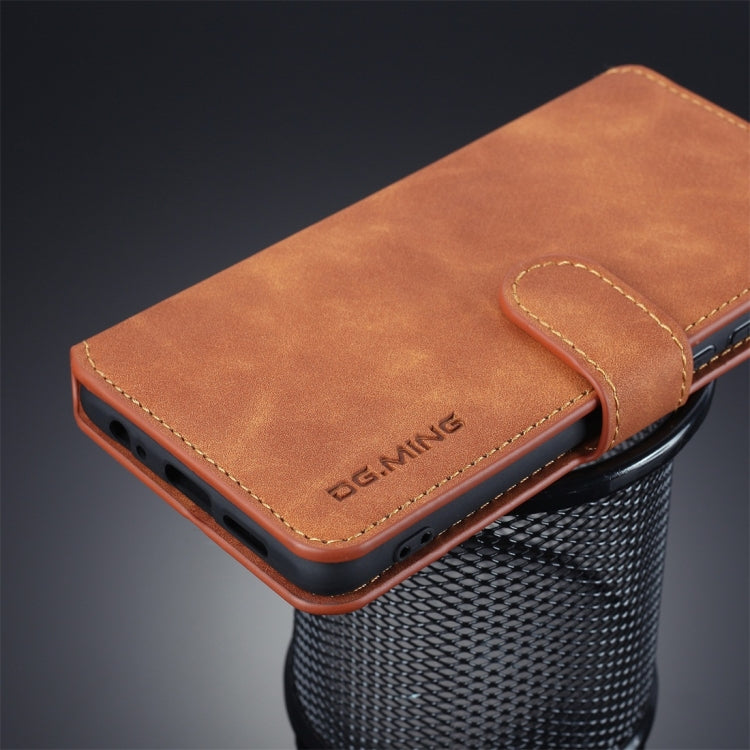 DG.MING Retro Oil Side Horizontal Flip Protective Case compatible with Huawei P30, with Holder & Card Slots & Wallet, Huawei P30
