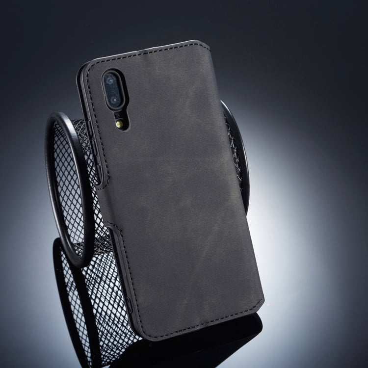 DG.MING Retro Oil Side Horizontal Flip Case compatible with Huawei P20, with Holder & Card Slots & Wallet, Huawei P20