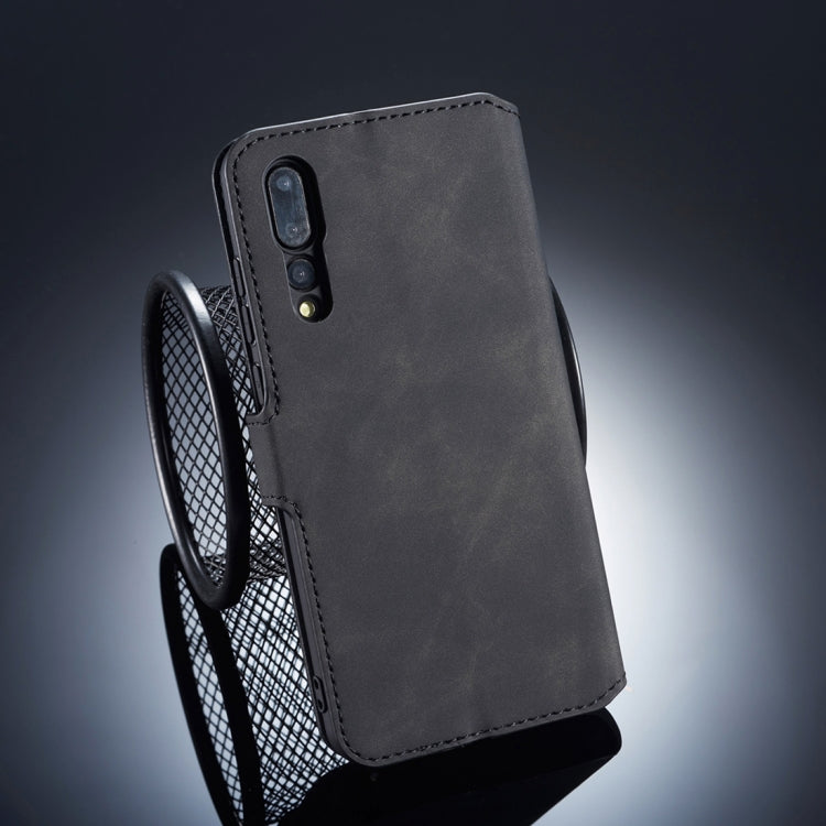 DG.MING Retro Oil Side Horizontal Flip Case compatible with Huawei P20 Pro, with Holder & Card Slots & Wallet, Huawei P20 Pro