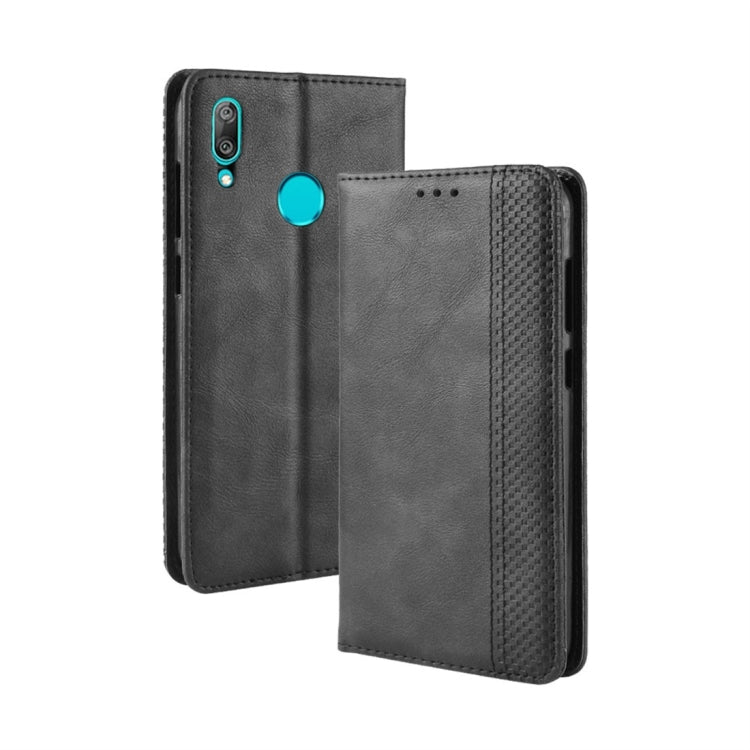 Magnetic Buckle Retro Texture Horizontal Flip Leather Case compatible with Huawei Y7 (2019) / Y7 Prime (2019), with Holder & Card Slots & Wallet, Compatible with Huawei Y7 (2019)