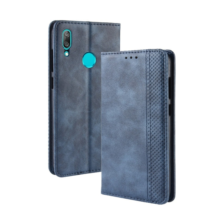 Magnetic Buckle Retro Texture Horizontal Flip Leather Case compatible with Huawei Y7 (2019) / Y7 Prime (2019), with Holder & Card Slots & Wallet, Compatible with Huawei Y7 (2019)