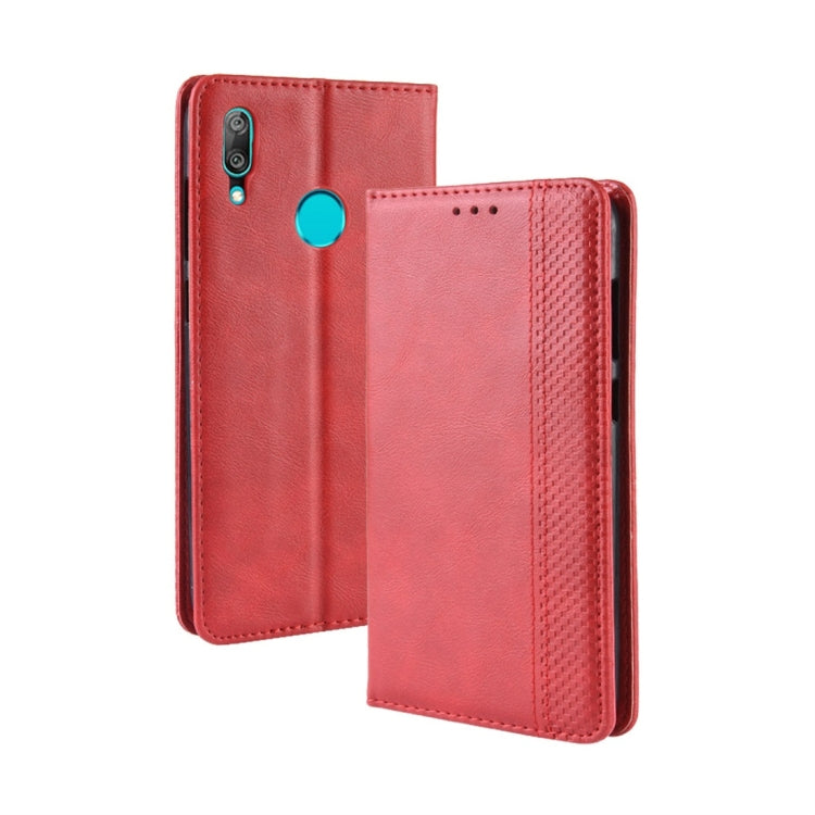 Magnetic Buckle Retro Texture Horizontal Flip Leather Case compatible with Huawei Y7 (2019) / Y7 Prime (2019), with Holder & Card Slots & Wallet, Compatible with Huawei Y7 (2019)