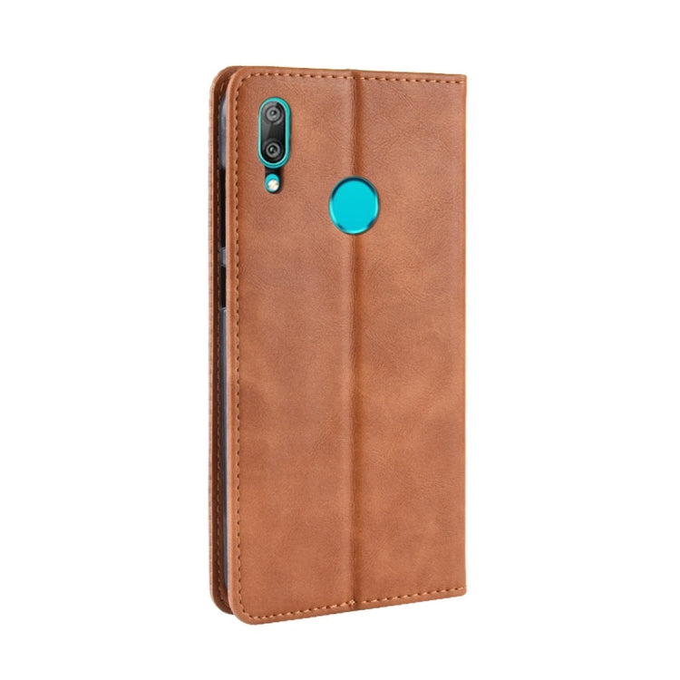 Magnetic Buckle Retro Texture Horizontal Flip Leather Case compatible with Huawei Y7 (2019) / Y7 Prime (2019), with Holder & Card Slots & Wallet, Compatible with Huawei Y7 (2019)