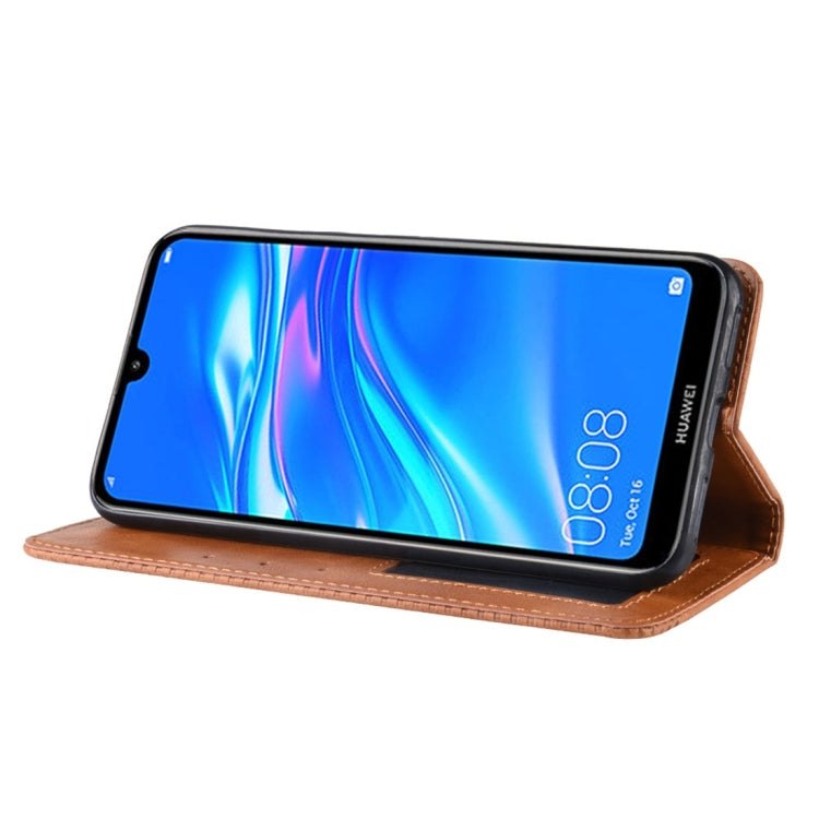 Magnetic Buckle Retro Texture Horizontal Flip Leather Case compatible with Huawei Y7 (2019) / Y7 Prime (2019), with Holder & Card Slots & Wallet, Compatible with Huawei Y7 (2019)