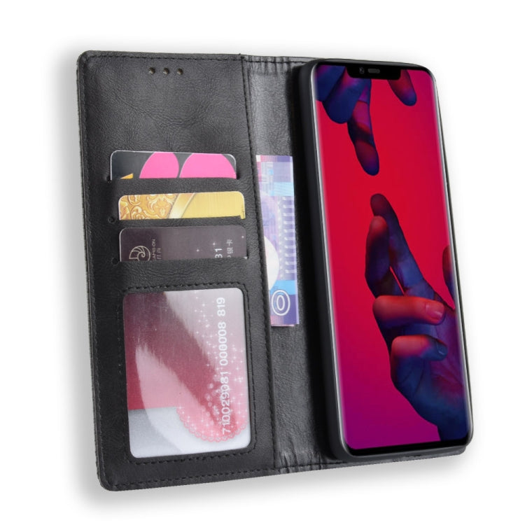 Magnetic Buckle Retro Texture Horizontal Flip Leather Case compatible with Huawei Mate 20 Pro, with Holder & Card Slots & Wallet, Compatible with Huawei Mate 20 Pro