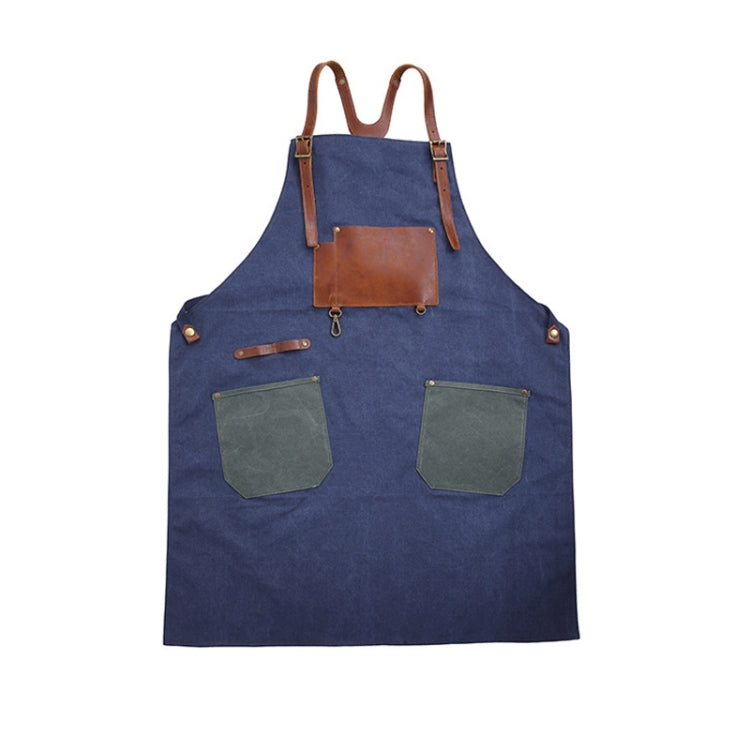 Retro Style Cotton Canvas Craftsman Work Aprons, Work Aprons(Blue)