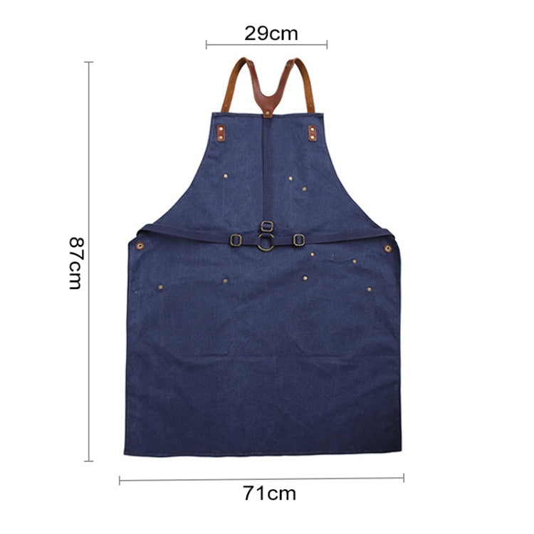 Retro Style Cotton Canvas Craftsman Work Aprons, Work Aprons(Blue)