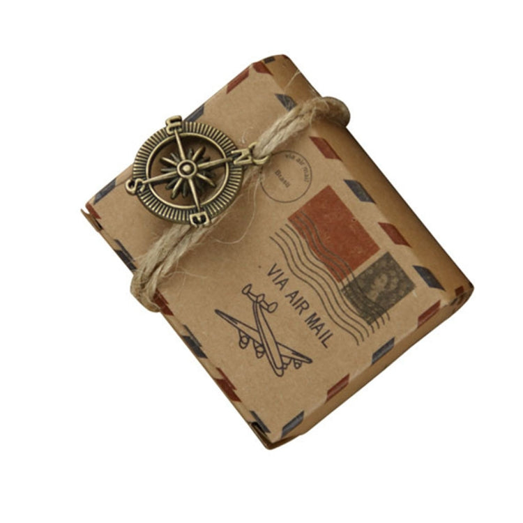 100 PCS European Wedding Retro Kraft Paper Mail Pattern Sugar Box, Size: 6x3.5x4.5cm, Compass shapped
